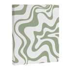 Liquid Swirl Retro Abstract Pattern in White and Sage Canvas Print Gallery Image 6