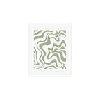 Liquid Swirl Retro Abstract Pattern in White and Sage Art Print Gallery Image 1