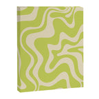Liquid Swirl Retro Contemporary Abstract Pattern 2 in Light Lime Linden Green and Beige Canvas Print Gallery Image 6