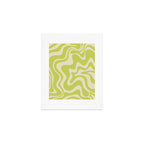 Liquid Swirl Retro Contemporary Abstract Pattern 2 in Light Lime Linden Green and Beige Art Print Gallery Image 1