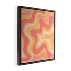 Liquid Swirl Retro Modern Abstract Pattern Blush Pink Mustard Framed Canvas Print Gallery Image 2
