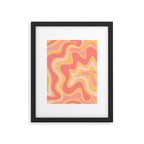 Liquid Swirl Retro Modern Abstract Pattern Blush Pink Mustard Framed Art Print Gallery Image 5