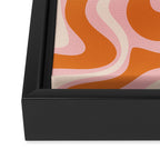 Liquid Swirl Retro Abstract Pattern in Pink Orange Cream Framed Canvas Print Gallery Image 3