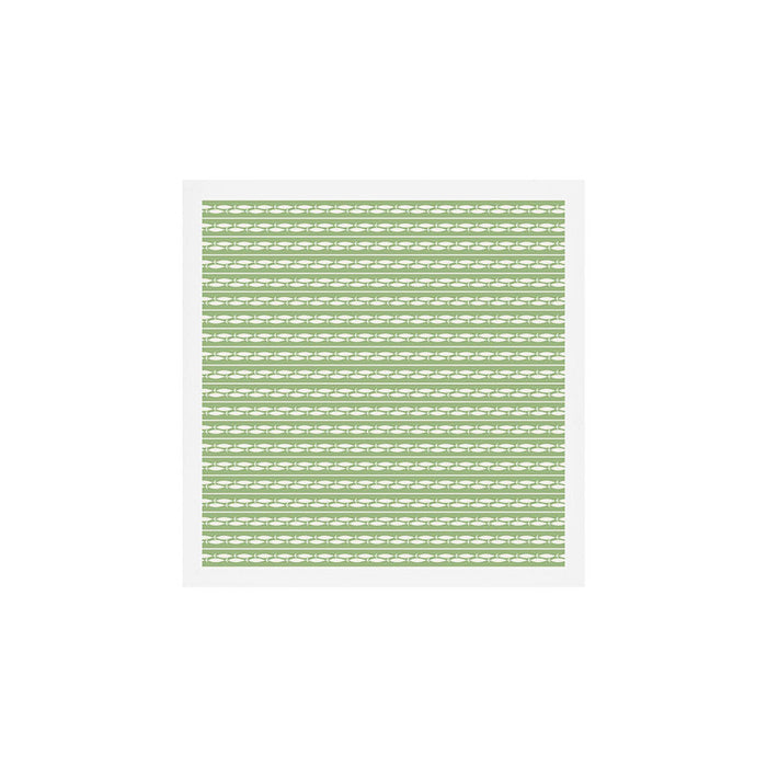Little Fish Stripes Light Sage Green and Cream Coastal Pattern Art Print Gallery Image 1