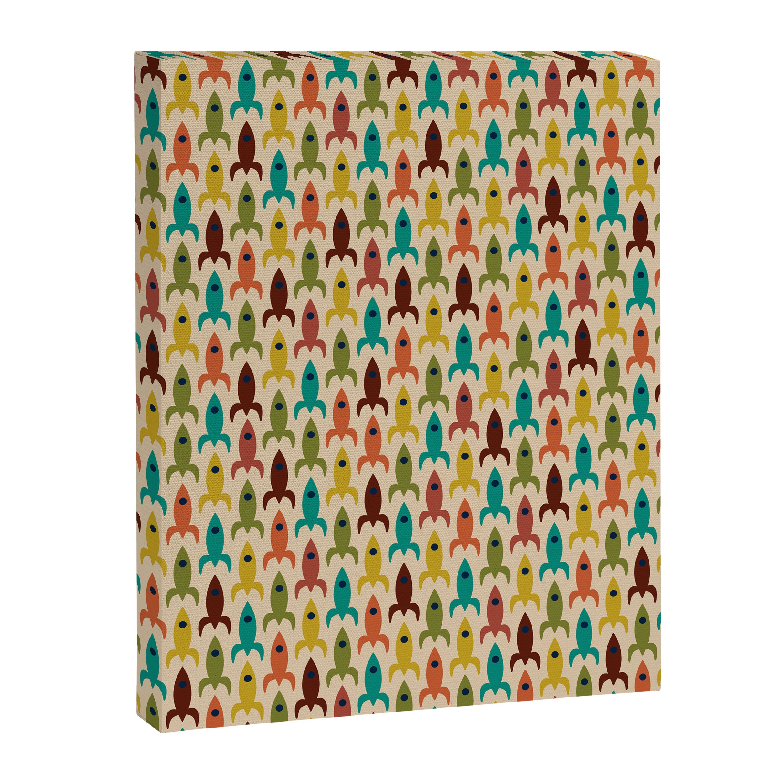 Little Rockets - Atomic Age Mid-Century Modern Pattern in Mid Mod Multicolour  Canvas Print Gallery Image 8