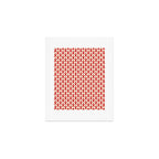 Little Rockets Retro Mid Mod Pattern in Red, Light Olive Green, and Cream Art Print Gallery Image 1