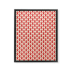 Little Rockets Retro Mid Mod Pattern in Red, Light Olive Green, and Cream Framed Canvas Print Gallery Image 8