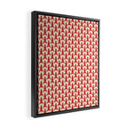 Little Rockets Retro Mid Mod Pattern in Red, Light Olive Green, and Cream Framed Canvas Print Gallery Image 2