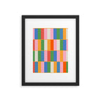 Long Blocks Colorful Retro Modern Geometric Checked Pattern 2 Pink Blue Orange Green Framed Art Print Gallery Image 6