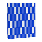 Long Blocks Geometric Check Pattern Royal Blue, Light Blue, White Canvas Print Gallery Image 8