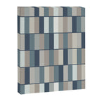 Long Blocks Geometric Pattern in Neutral Blue Grey Tones  Canvas Print Gallery Image 8