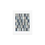 Long Blocks Geometric Pattern in Neutral Blue Grey Tones  Art Print Gallery Image 1