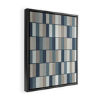 Long Blocks Geometric Pattern in Neutral Blue Grey Tones  Framed Canvas Print Gallery Image 2