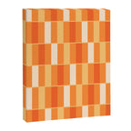 Long Blocks Retro Geometric Check Pattern in Tangerine Medium Orange Tones Canvas Print Gallery Image 8