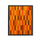 Long Blocks Retro Modern Minimalist Geometric Checked Pattern in 70s Orange and Brown Framed Canvas Print Gallery Image 8