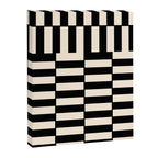 Long Blocks Vertical Horizontal Geometric Minimalist Pattern in Black and Almond Cream Canvas Print Gallery Image 8