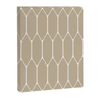 Long Honeycomb Geometric Minimalist Pattern in White and Neutral Flax Canvas Print Gallery Image 8