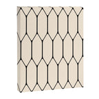 Long Honeycomb Geometric Minimalist Pattern in Almond Cream and Black Canvas Print Gallery Image 8
