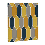 Long Honeycomb Geometric Pattern in Mustard Yellow, Navy Blue, Gray, and White Canvas Print Gallery Image 8