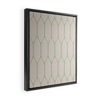 Long Honeycomb Minimalist Geometric Pattern in Beige and Sage Green Framed Canvas Print Gallery Image 2
