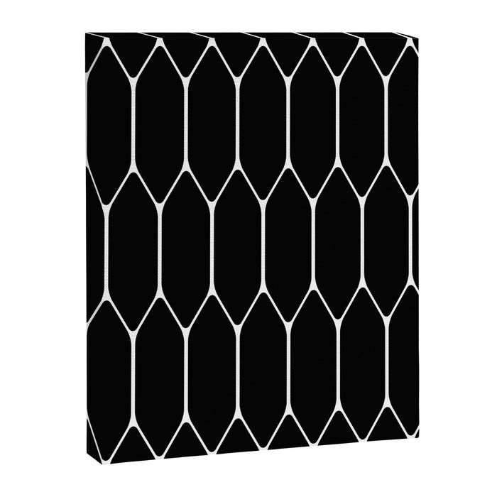 Long Honeycomb - Minimalist Geometric Pattern in Black and White Canvas Print Gallery Image 1