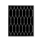 Long Honeycomb - Minimalist Geometric Pattern in Black and White Framed Canvas Print Gallery Image 8