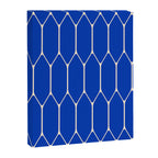 Long Honeycomb Minimalist Geometric Pattern in Bright Blue and Cream  Canvas Print Gallery Image 8