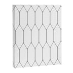Long Honeycomb Minimalist Geometric Pattern in Gray and White Canvas Print Gallery Image 8