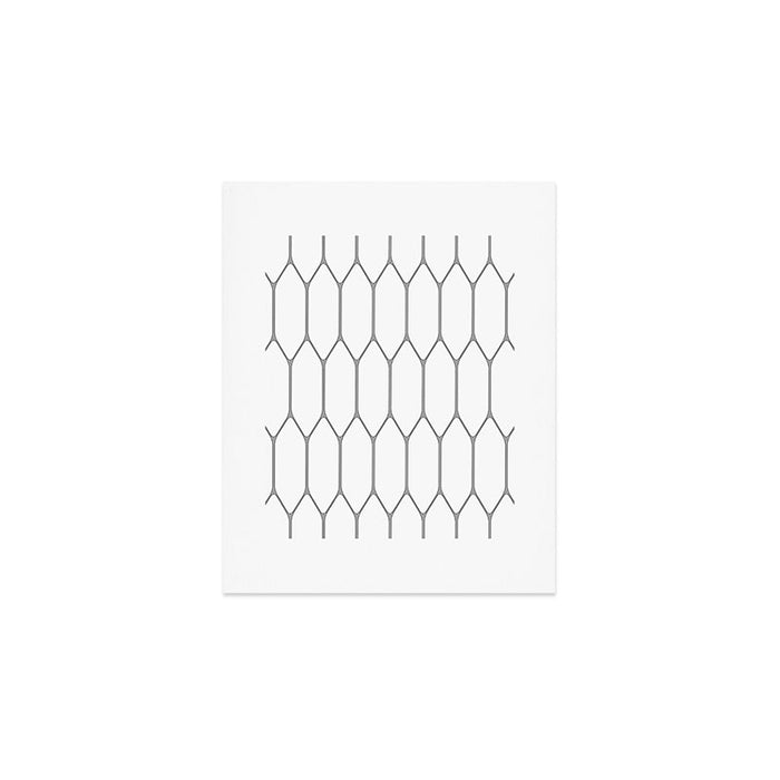 Long Honeycomb Minimalist Geometric Pattern in Gray and White Art Print Gallery Image 1