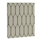 Long Honeycomb Minimalist Geometric Pattern in Light Sage Beige Gray and Dark Green Canvas Print Gallery Image 8