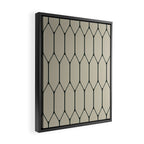Long Honeycomb Minimalist Geometric Pattern in Light Sage Beige Gray and Dark Green Framed Canvas Print Gallery Image 2
