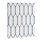 Long Honeycomb Minimalist Geometric Pattern in Nautical Navy Blue and White Canvas Print Gallery Image 8