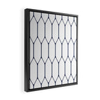 Long Honeycomb Minimalist Geometric Pattern in Nautical Navy Blue and White Framed Canvas Print Gallery Image 2