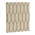 Long Honeycomb Minimalist Geometric Pattern in Retro Charcoal Gray and Beige Canvas Print Gallery Image 8
