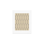 Long Honeycomb Minimalist Geometric Pattern in Retro Charcoal Gray and Beige Art Print Gallery Image 1