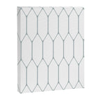 Long Honeycomb Minimalist Geometric Pattern in White and Light Blue-Gray Canvas Print Gallery Image 8