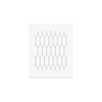 Long Honeycomb Minimalist Geometric Pattern in White and Light Blue-Gray Art Print Gallery Image 1