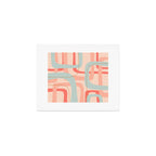 Loops and Dots Midcentury Modern Pastel Pattern in Blush Coral, Aqua Mint, and Ochre Art Print Gallery Image 1
