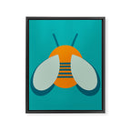 Lucky Bee - Cute Retro Minimalism in Orange and Turquoise Framed Canvas Print Gallery Image 8