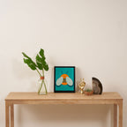 Lucky Bee - Cute Retro Minimalism in Orange and Turquoise Framed Canvas Print Gallery Image 4