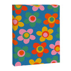 Maisie Flowers Cheerful Floral Pattern Blue Green Orange Yellow Pink Canvas Print Gallery Image 6