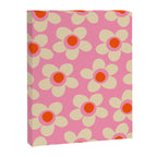 Maisie Flowers Pink Retro Floral Pattern Orange Cream Canvas Print Gallery Image 6