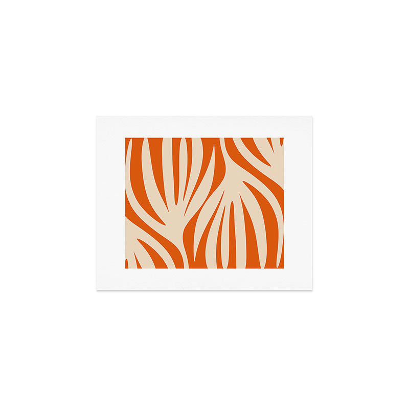 Maldives Abstract Botanical Pattern in Burnt Orange and Beige Art Print Gallery Image 1