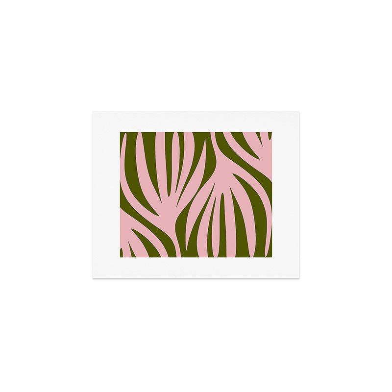 Maldives Abstract Botanical Pattern in Pink and Green Art Print Gallery Image 1