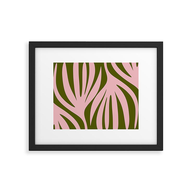 Maldives Abstract Botanical Pattern in Pink and Green Framed Art Print Gallery Image 5