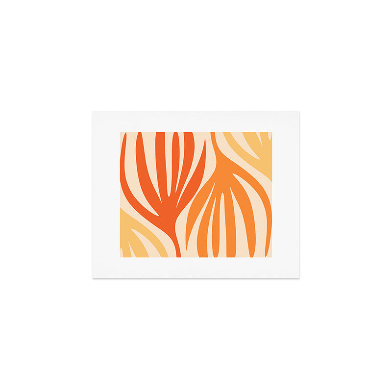 Maldives Abstract Botanical Pattern in Tangerine Orange Tones Art Print Gallery Image 1