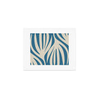 Maldives Leaves Abstract Pattern in Boho Blue and Beige Art Print Gallery Image 1
