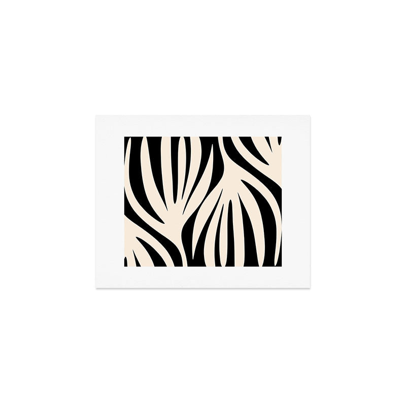 Maldives Minimalist Abstract Pattern in Black and Almond Cream Art Print Gallery Image 1