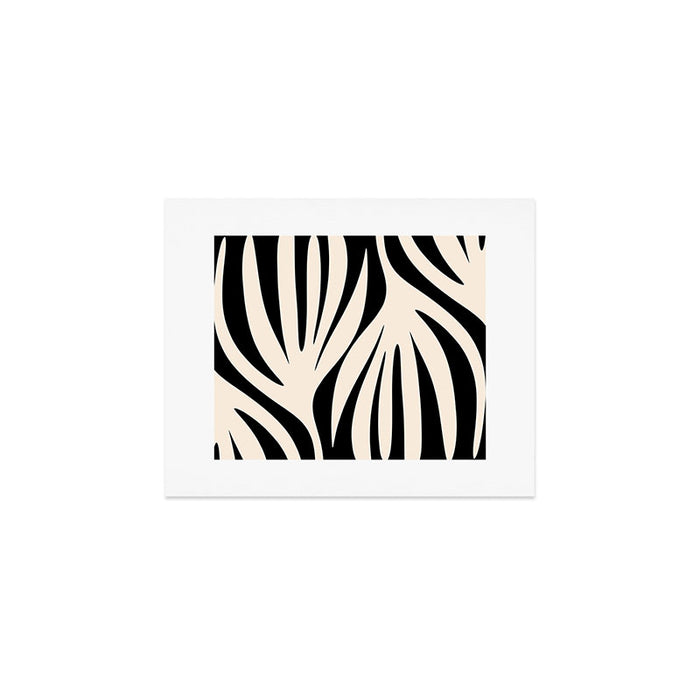 Maldives Minimalist Abstract Pattern in Black and Almond Cream Art Print Gallery Image 1