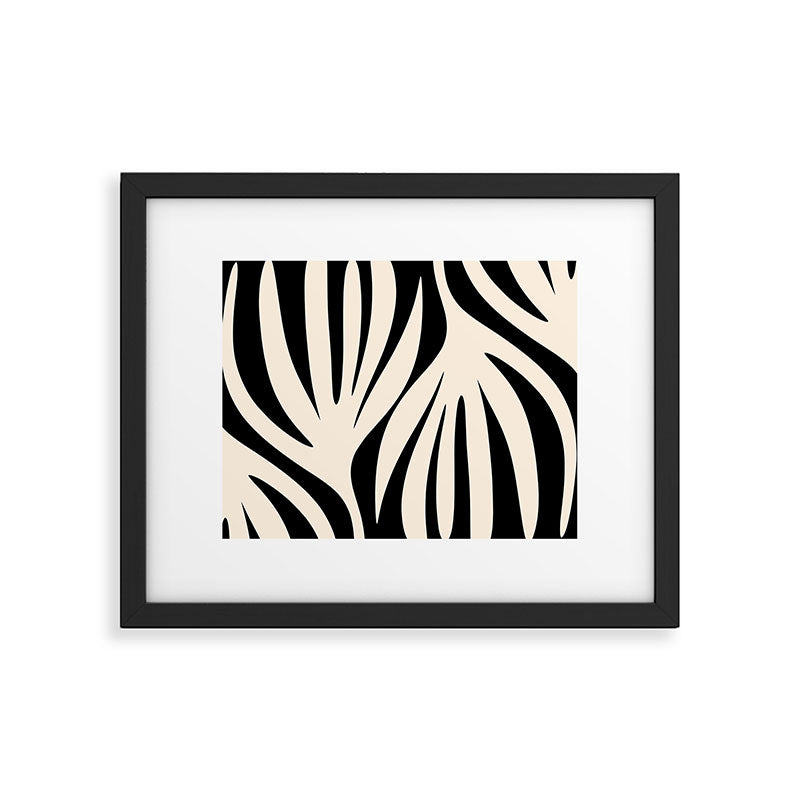 Maldives Minimalist Abstract Pattern in Black and Almond Cream Framed Art Print Gallery Image 5
